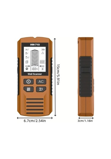 Xuweiwei Duvar Tarama Cihazi 5i 1 Arada Cok Fonksiyonlu Cubuk Bulucu Gelistirilmis Sensorler Turuncu