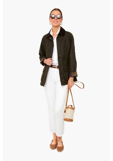 Barbour Classic Beadnell Yağlı Ceket Ol71 Olive -488031813-