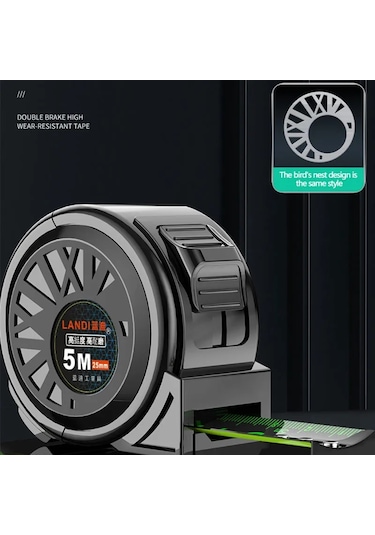 Floresan 5mx25mm-kalınlaştırılmış Paslanmaz Çelik Mezura Naylon Su Geçirmez Aşınmaya Dayanıklı Çelik Mezura Yüksek Hassasiyetli Ölçüm Çelik Bant