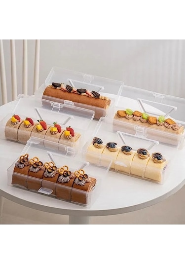 Besthome1 Geniş Kapaklı Kek Saklama Kutusu - Şeffaf Pp Malzeme Şeffaf