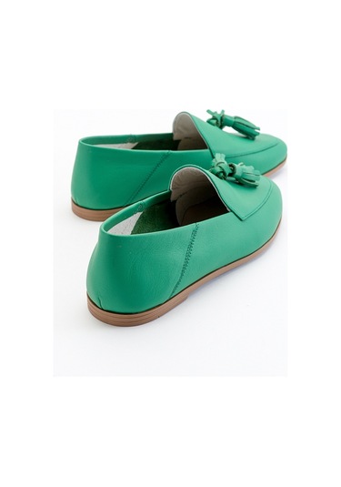 Luvishoes F04 Koyu Yeşil Cilt Hakiki Deri Ayakkabı Koyu Yeşil