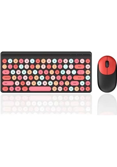 Jeemson 86 Tuşlu Klasik Dairesel Anahtar 2.4g Kablosuz Klavye-fare Seti, 10m Menzil, 5000w Tuş Ömrü, Bilgisayar Ve Tv Uyumlu, Plug & Play, Siyah Diğer