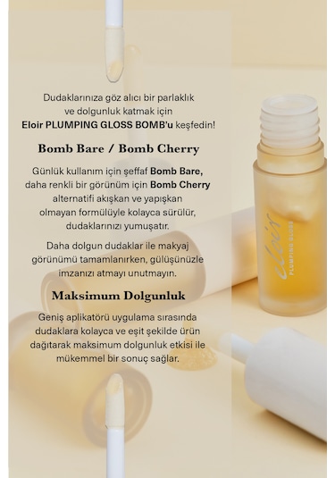 Lip Plumping Gloss Bomb Bare Dudak Parlatıcısı Nemlendirici Dolgunlaştırıcı Bomb Bare