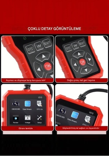 Full Obd2 Eobd Araç Teşhis Kodu Okuyucu , Obd Hata Silici