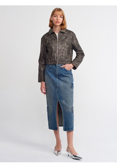 Dilvin Gömlek Bomber Ceket  Vizon