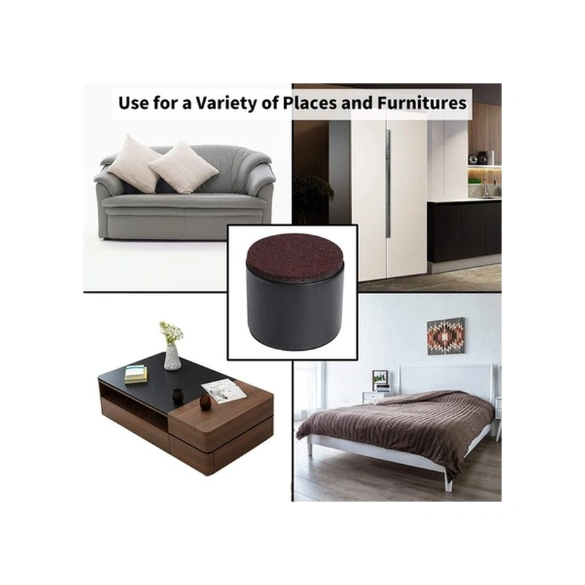 Fortunelane 4 Adet Siyah Ayaklık Seti, 60x52mm, Dayanıklı Karbon Çelik, Ev Süpürgeleri İçin İdeal