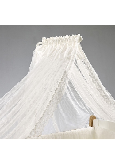 Meltem Kids Mia Anne Yanı Ahşap Sallanır Beşik 60 x 120 CM (Naturel - Ekru) Kahverengi