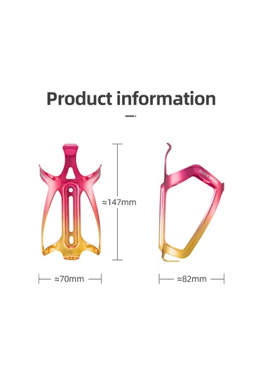 Rockbros Rkl02 Degrade Renk Bisiklet Alüminyum Alaşımlı Su Şişe Kafesi Mtb Yol Bisikleti Şişe Tutucu Raf - Siyah/Kırmızı Kırmızı - Siyah