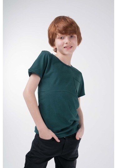 Brz Kids Erkek Çocuk Kısa Kollu T-Shirt Haki