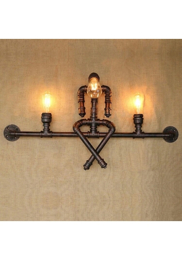 Vintage El Yapımı Endüstriyel Lambası, Robot Duvar Apliği Siyah
