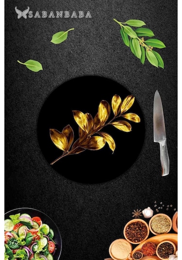 Tek Buğday Desenli Cam Kesme Tahtası - Cam Kesme Tablası - Sunum