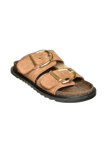 Fox Shoes U267732702 Taba Süet Kadın Terlik Taba-süet