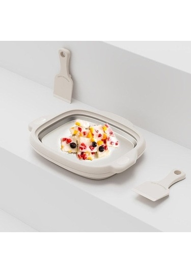 Besthome1 304 Paslanmaz Çok Amaçlı Dondurma Yoğurt Makinesi, Karıştırmalı Tencere, Sarı Renk Sarı