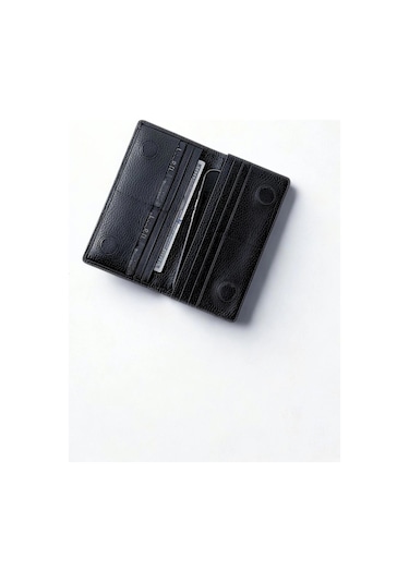 Telefon Bölmeli Cüzdan İsim Baskılı Mıknatıslı Ve El Bantlı Paraportföy Siyah