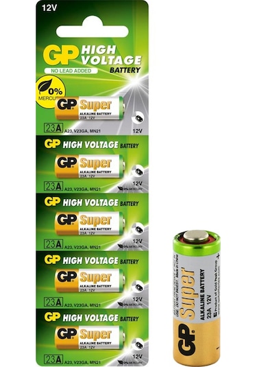 Gp 23a 12 Volt Kalın Garaj Kumandası Alarm Pili 5 Li Paket