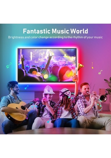 Besthome1 Bluetooth İle Kontrollü Rgb Led Işık Zinciri - 5m 33 Işık, Usb Beslemeli, 16 Milyon Renk, Ev Dekorasyonu, Noel Pencer Diğer