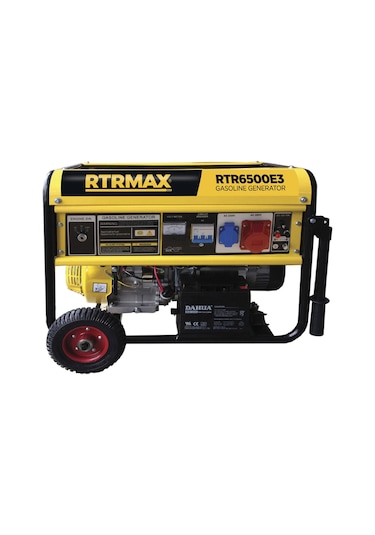 Rtrmax RTR6500E3 Benzinli Jeneratör (Trifaze) 6.8 Kva / 5.5 kW 380 V İpli / Marşlı (Akülü)