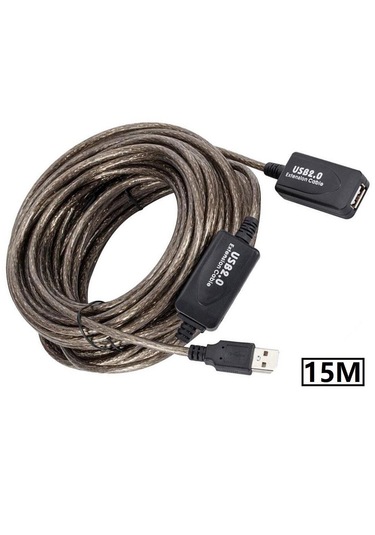Aktif Usb Dişi Erkek Uzatıcı Uzatma Ek Kablosu 15 Metre