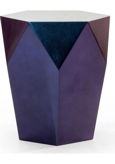 Avatar Yan Sehpa Koltuk Sehpası Metalik Boya Mor