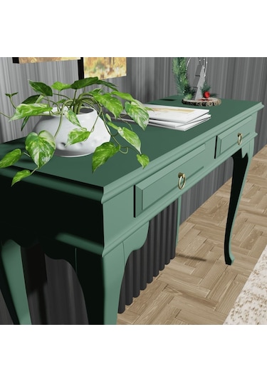 Roys Ahşap 120 Cm Yeşil Çekmeceli Petek Üstü Yüksek  Dresuar Ahşap