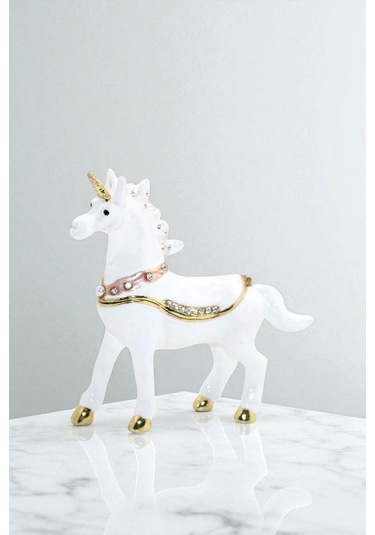 Kristal Taşlı Unicorn Figürü Dekoratif Obje