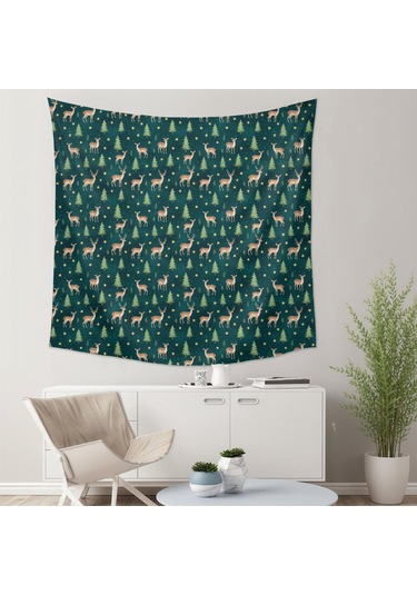 Noel Desenli 59x59 İnç Kare Duvar Halısı, Oturma Odası, Yatak Odası Ve Genç Odası İçin-a190