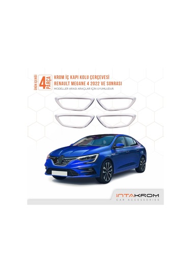 Renault Megane 4 Krom İç Kapı Kolu Çerçevesi 4 Parça 2022 Ve Üzeri Yeni Hb-sd