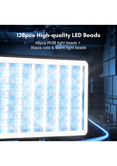 Andoer Pocket Rgb Video Işığı Led Dolgu Işığı Paneli Siyah Siyah