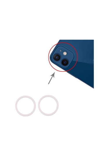 iPhone Uyumlu 12arka Kamera Cam Lens Metal Beyaz