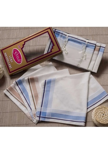 Sarı Kutulu 46x46 Cm 12 Adet Kumaş Mendil-gsk 03 Çok Renkli