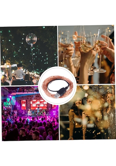 Ximistore9 50 Tane Fotoğraf Klembi Ve 10 Metre 100 Led Bakır Tel Işık, Usb Beslemeli Sıcak Beyaz Noel Dekorasyon Işık Zinciri, Sabit Parlak Ve Taşınabilir Beyaz