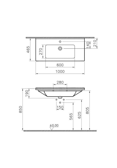 Vitra S50 5479B003-0001 Etajerli Lavabo 100 CM Beyaz