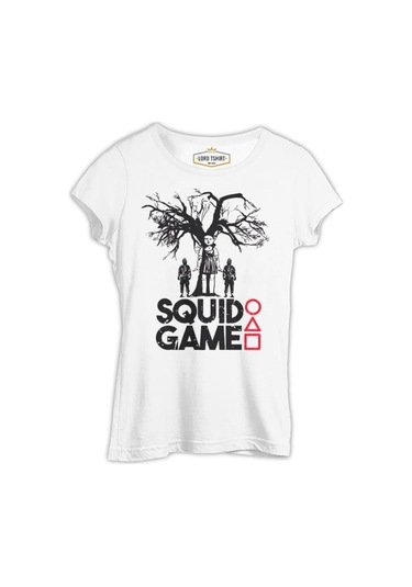 Squid Game - Red Light Beyaz Bayan Tshirt