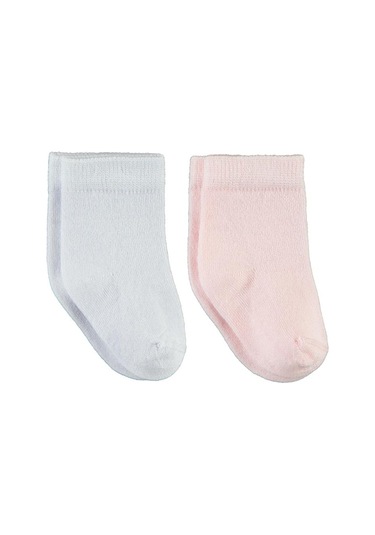 Civil Baby Bambu Organik Bebek Çorap Set - Beyaz Beyaz - Pembe