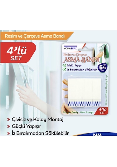 Vodaseal Resim ve Çerçeve Asma Bandı Bantı 4 Lü Set N11.1484