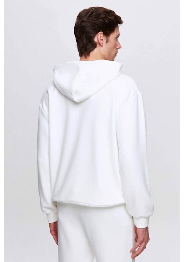 D's Damat Relaxed Fit Ekru Baskılı Sweatshirt 3ECE24ORT0240 Ekru