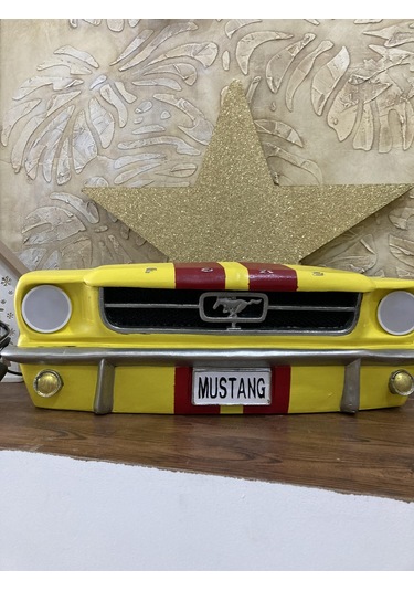 Işıklı Mustang Duvar Obje Araba Sarı Kırmızı