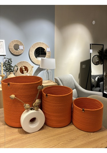 Rover Çok Amaçlı Düzenleyici Sepet, Saksılık, Organizer 3'lü Set Turuncu