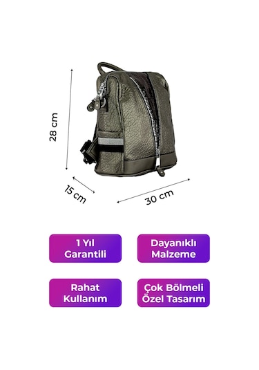 Kriste Bell Kadın Sırt Çanta Pewter 26457 Bej