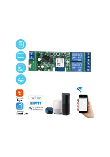 Dancemonkey Tuya 2 Kanallı Wifi Anahtar Akıllı Ev Otomasyonu Alexa/google Uyumlu Zamanlayıcı, Uzaktan Kontrol