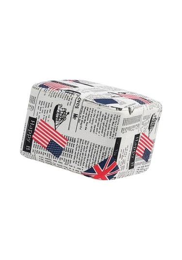 Flybuy Ud Tabure Renkli Pamuk Keten Koltuk, 28x28x18cm, Çok Renkli Koltuk Örtüsü, Ev/kafe/salon İçin Çok Renkli