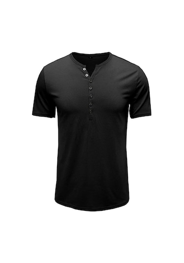 Siyah 2022 Yaz Yeni Erkek Giyim Moda Erkek Tişört Kısa Kollu Erkek Tişört Düz Renk Üstleri Siyah