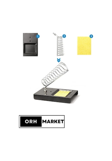 Süngerli Yaylı Kalem Havya Standı - Metal Gövdeli, Güvenli Lehimleme Desteği