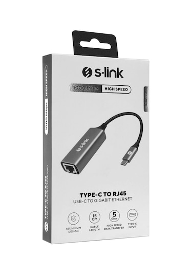 S-lınk Sw-u336, Gigabit, Type-c To Rj45, Metal, Ethernet Kartı