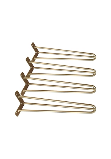 Masa Mobilya Ayakları İçin Metal Altın Gold Firkete Takımı 60 Cm