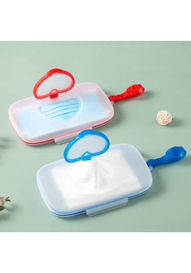 Moveevo Baby-friendly Kalp Desenli Taşınabilir Islak Mendil Kutusu - Seyahat Ve Ev Kullanıma Uygun, Sağlıklı Saklama Beyaz + Pembe