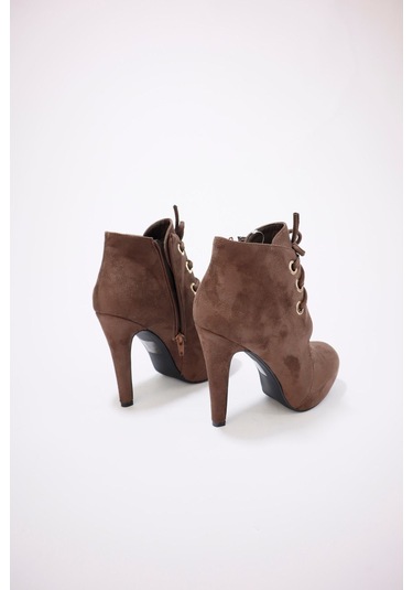 Kadın Nubuk Uzun Topuklu Ayakkabı Bej