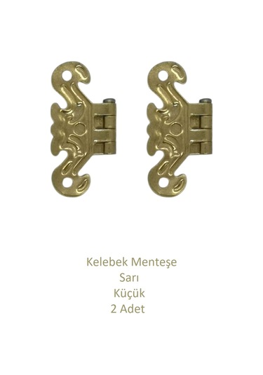 Sarı Dekoratif Kelebek Menteşe Büyük 2 Adet 4,2cm X 3,5cm