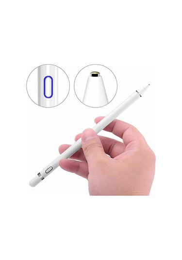 Singree İpad İos Android Uyumlu Aktif Kapasitif Kalem Telefon Yp0001 Metal Beyaz