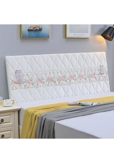 Sones Yatak Başı Her Şey Dahil Çarpışma Önleyici Kapitone Kalın Kumaş Koruyucu Kılıf, Boyut: 60x120cm İtalyan Kadife Bej